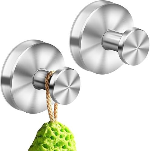 Ganchos con Ventosa para Ducha y Baño - Impermeables de Acero Inoxidable para Toallas - Montaje en Puerta de Vidrio