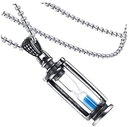 TINEASUR Collier Sablier Vintage Pour Hommes Pendentif Bijoux Homme Chaîne Pull Mode Accessoire