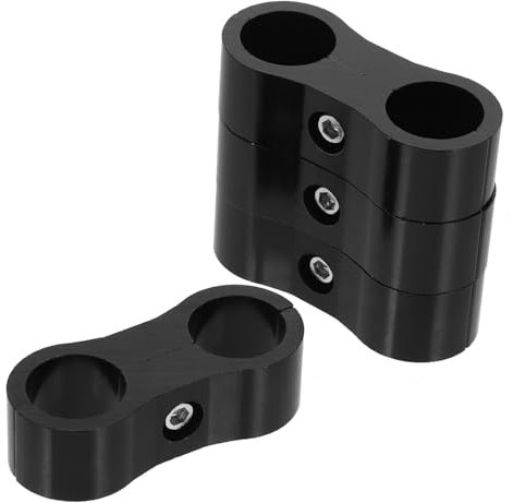 SEWOART 4 Pièces Collier Fixe Pour Tuyau D'huile Clip Séparateur De Tuyau Collier De Serrage Hydraulique Séparateur De Tuyau 6an Séparateur De Tuyau Tressé Black Alliage D'aluminium