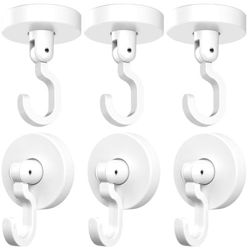 QGGTQG 6 Stück Haken Selbstklebend, Klebehaken, 360° Drehbar Klebehaken Decke Hohe Tragkraft, Wandhaken Ohne Bohren, Wandhaken Selbstklebend für Küche, Bad, Schlafzimmer