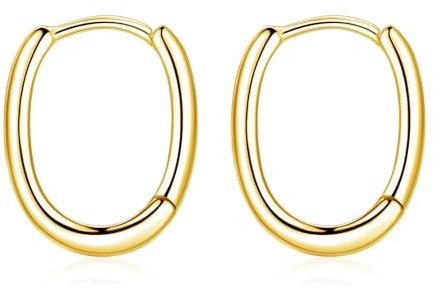 Glintara Creolen Silber 925 Damen, 925 Sterling Silber Oval Creolen Ohrringe, Hypoallergen Kreolen Ohrringe Basic Klein, Klassisch Ohrring Silber 925 Kreolen, Knorpel Schlafen Ohrring für Mädchen