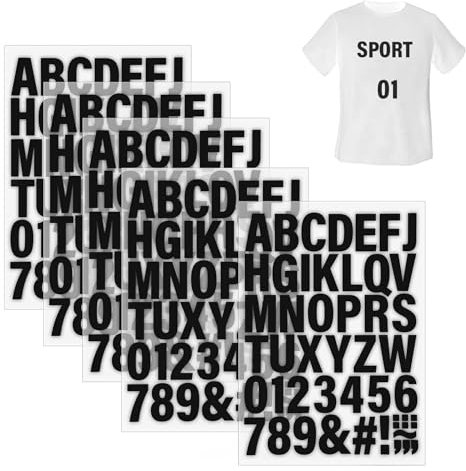 5 Sheets 210 pcs Vinyl Iron on Letters and Numbers for Clothes, 2 Inch A to Z, and 0-9 Custom Iron on Heat Transfers for T-Shirt Jersey Hats Printing DIY Crafts