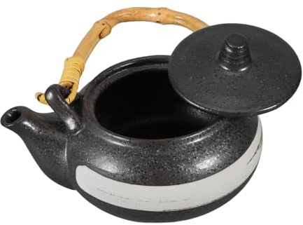 KOCKSHION Teiera Leggera da 900ml in Ceramica Retrò Design Giapponese Classico e Facile da Pulire per Casa e Ristorante Sushi