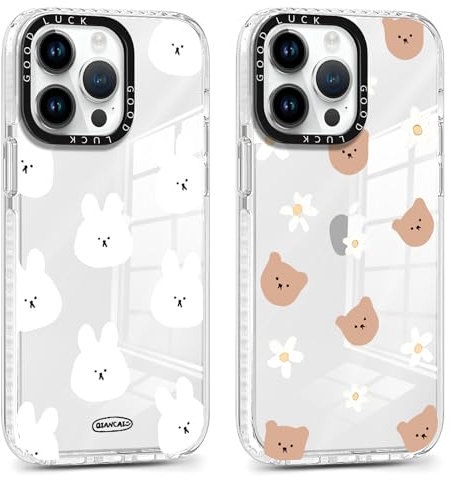 Xylota 2 Stück Transparent Handyhülle für iPhone 11 Pro 5,8 Hülle, Durchsichtig Case Niedlich Bär Muster Mädchen Frauen Schutzhülle, Weich Silikon Dünn TPU Bumper Stoßfeste Cover für iPhone 11 Pro,01
