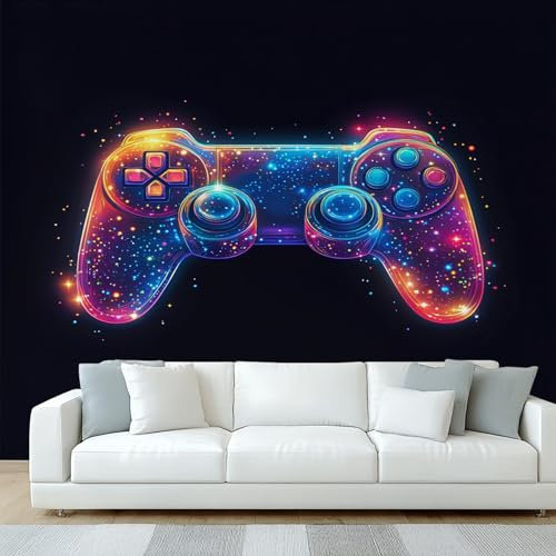NOGAWA Papier Peint Motif Gamer, 3D Panoramique Papier Peint Gaming, Papier Mural Decoratif Pour Salon, Chambre, Tapisserie Murales, Décoration Murale 400x280cm