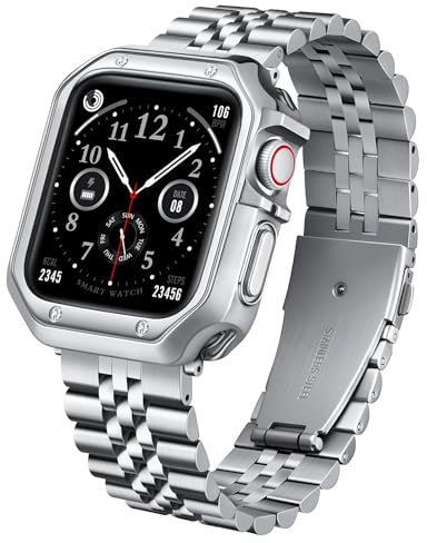 BINLUN Correa de Metal Compatible con Apple Watch 46mm 45mm 44mm 42mm 41mm 40mm 38mm 49mm Correas de Acero Inoxidable con TPU Funda Aptas para iWatch Series 11/10/9/8/7/SE2/SE/6/5/4/3/2/1/SE3/Ultra