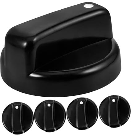 NUOBESTY Perillas De Estufa De Gas De Reemplazo, Perillas De Control Ergonómicas, Material Duradero, Color Negro, Paquete De 5 Unidades, Compatibles Cocina De Gas, Uso Doméstico