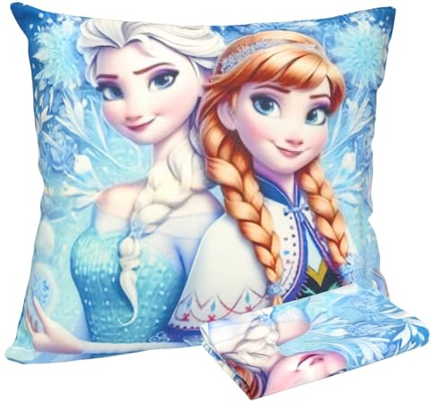 QDUODUO Princess Cushion Cover, 45 x 45 cm Children's Cushion Cover, Cartoon Pillow Case, Plush Decorative Cushion Covers with Double-Sided Pattern and Concealed Zip for Bed Sofa Couch Chair Car