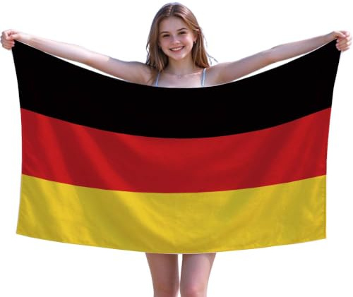 NOVDEK 70x140cm Deutschland Sand freies Strandhandtuch, Deutschland Mikrofaser Sand freies Handtuch,Schnell trocknendes Super absorbierendes leichtes überdimensioniertes Handtuch