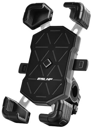 WYMKL Support Telephone Moto pour Honda Scooter Model Forza 350 Forza 125 SH 350i, Support Smartphone Velo Porte Moto Pince de Guidon à Dégagement Rapide 360° Rotation,Black Handle-Type