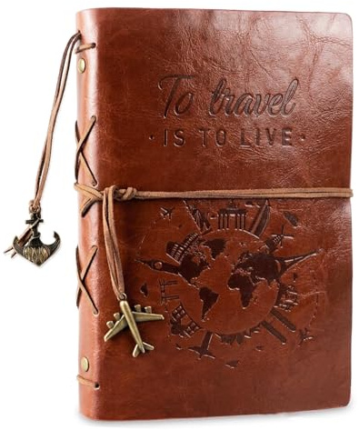 COMOOKA Travel Journal Leather Notebook A5 for Women Men | Vintage Journal Refillable with Blank Pages Gift Travellers Notebooks Diary