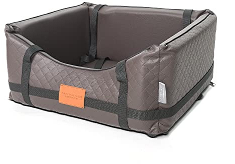 Mayaadi-Home Hundeautositz Kunstleder Hundesitz Hundebett Autokörbchen Hundedecke Hundekorb Transportbox Autositz Gesteppt für Rückbank Vordersitz (XL (75x65x26cm), Dunkelbraun)