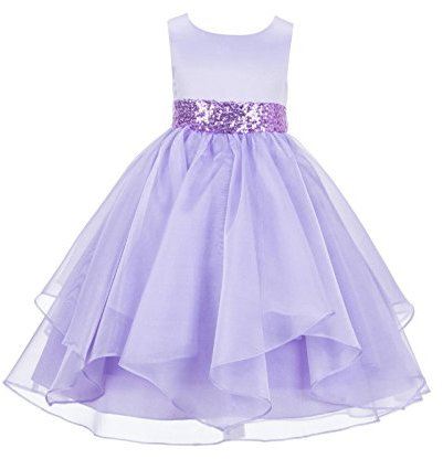 ekidsbridal Organza-Kleid für Blumenmädchen, Festzug, besondere Anlässe, 012s, Flieder, 8