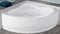 Baignoire d'angle Angle symétrique Joint une Standard avec châssis mesure 135x135 H55cm colonne Panneau avant courbe Bac coquille traditionnelle acrylique blanc brillant eau soutien maison réversible