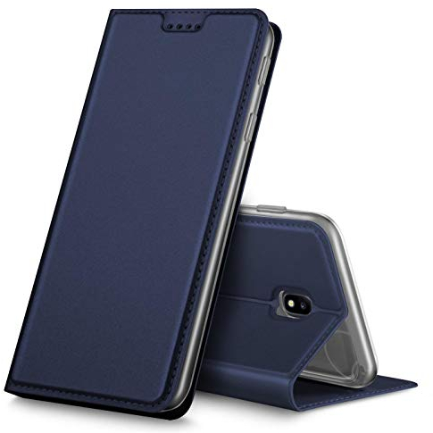 Verco Handyhülle für Galaxy J3 (2017), Premium Handy Flip Cover für Samsung Galaxy J3 Hülle [integr. Magnet] Book Case PU Leder Tasche [J3 J330], Blau