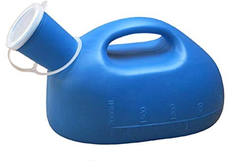 HEALIFTY Outdoor-Urinflasche für Herren tragbare Pee-Flasche mit Deckel-Notfalltoilette (2000ml blau)