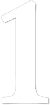 Zahlen-Aufkleber Nr. 1 in weiß I Höhe 40 cm I selbstklebende Haus-Nummer, Ziffer zum Aufkleben für Außen, Tür I wetterfest I kfz_466_1