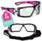 Gafas de Seguridad Para Mujer,con Cinta Ajustable,Gafas Protectoras Rellena de Espuma,Anti-polvo, Estilo Deportivo SG010FM