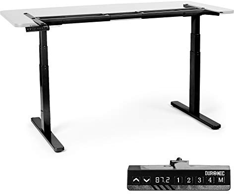 Duronic Sit Stand Up Desk Top Frame Converter TM23 BK, Electric Standing Sitting Height Adjustable Riser Desks Ergonomic Standup Workstation for Office Home Laptops Monitor Computer - Frame Only Black