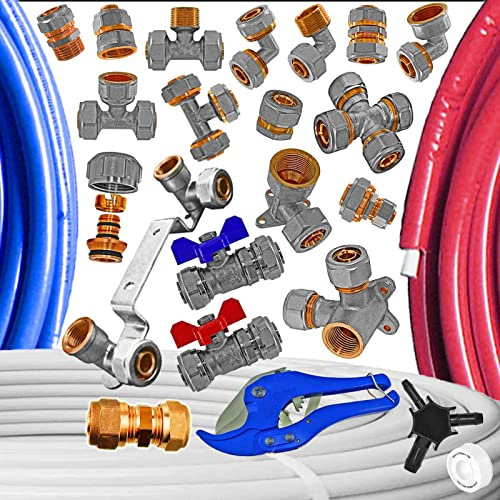 T-Stück mit Außengewinde 1 Zoll - Schraub-Fitting für Mehrschichtverbundrohr AußenØ x Wandstärke 32 x 3,0mm