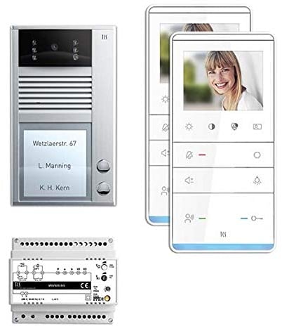 TCS Tür Control Video-Türsprechanlagenset PVC1321-0010 2 Tasten AP,Freispr. Türsprech-Set 4035138034722