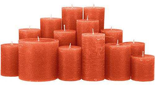 Premium Kerzenset 4,5 kg durchgefärbte Stumpenkerzen von Kerzenwelt 1. Wahl ohne Duft (toffee)
