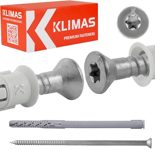 Senkkopfdübel Wandhalterung Wandrahmenbefestigung mit Nylondübel 10,0x180 Senkkopfschrauben TX-40 KPS-FAST S 25 Stück