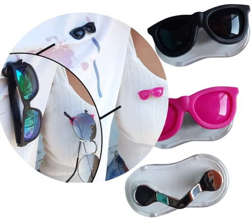 Voir photos. 3 porte-verres. Pour homme ou femme. Un cadeau original-EXCLUSIF pour vous et votre partenaire. Porte-lunettes magnétique à accrocher aux chemises, chemisiers et pulls.
