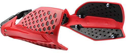 1 Paar Motorrad Handguards,MoreChioce Windschutz Motorrad Handschützer Lenker Griffschutz Schild Universal Handprotektoren Motocross Handprotektor Motorrad Zubehör,Rot Schwarz