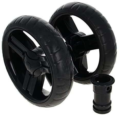 Heyiarbeit Kinderwagenrad-Set, Schaumstoff, 13 cm, multidirektionales Rad, 130 x 33 mm (Raddurchmesser x Radstärke), Schwarz