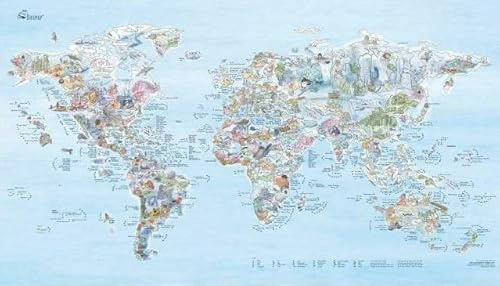 World Dive Wall Map - Illustrated World Scuba Diving Poster