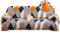 Jaotto Housse de Canapé Extensible 3 Place Couverture Canapé avec Accoudoirs Moderne Couvre Canapé Elastique Universelle Revêtement de Canapé Housse de Protection,Géométrie Orange