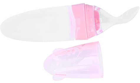 Tnfeeon Squeeze Spoon, Cuchara Dosificadora de Papilla Blanda para BebéS