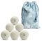 LUMINER® Boules de séchage en laine, 6 boules de séchage anti-froissage et capturer les cheveux avec huile essentielle d'arbre à thé, boules de séchage en laine avec diffuseur de parfum de lessive