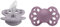 BIBS Infinity Anatomischer Schnuller Zweierpackung, bisphenol-A frei, anatomischer Silikonsauger, Kiefergerechte Form. Silikon, 0-6 Monate (2er Pack), Fossil Grey/Mauve