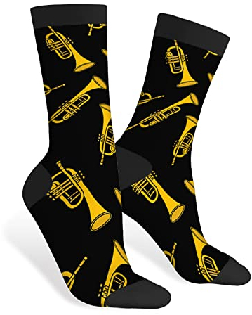 AOYEGO Bunte Kardiogramme Lustige Socken Gesundheit Kurve Neuheit Casual Crew Socken Kontrast Farbe Design für Frauen Männer Geschenk, Trompete, Einheitsgröße