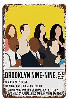Brooklyn 99 Minimalistisches Poster TV-Show Poster Blechschild Vintage Metall Pub Club Cafe Bar Home Wandkunst Dekoration Poster Retro 20 x 30 cm