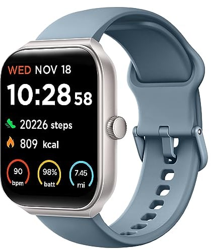 TOOBUR Reloj Inteligente Mujer Hombre, Smartwatch Alexa Incorporada 1.95 Pantalla IP68 Sumergible con Llamada/Seguimiento del Frecuencia Cardíaca/Sueño para iOS Android