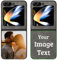 CAXKJE Grey Personalizzata Custodia per Samsung Galaxy Z Flip 5 (6.70 Pollice),con la Tua Foto,Immagine o Scritta Cover,PU Pelle Case Antiurto Bumper,per Galaxy Z Flip 5 Cover Personalizzata,Grey