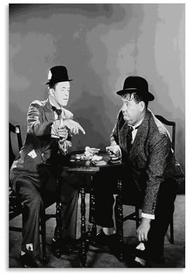 REOTTO Oliver Hardy And Stan Laurel Poster Dekorative Malerei Leinwand Wandkunst Wohnzimmer Poster Schlafzimmer Malerei,Wandkunst Bilddruck Moderne Familienzimmer Dekor 12x18inch(30x45cm)