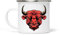 Dropful Vintage Red Bull Weiß Emaille Becher - 354 ml, langlebig und elegant, Ideal für Kaffee, Tee und heiße Getränke