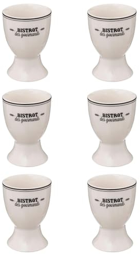 KLAUSS Hueveras para 6 huevos pasados por agua Juego de cristal Blanco Cerámica Novedad