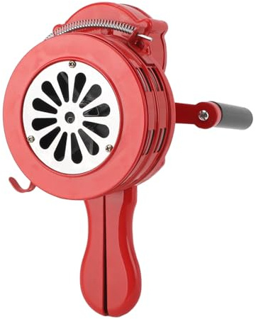 2024 Update Handkurbel Sirenenhorn, 110 DB Laute Handkurbel für Plötzlichen Feuerangriff Im Notfall, Tragbarer Hand Sirenenhorn Alarm, Manuell Bedient (Rot)