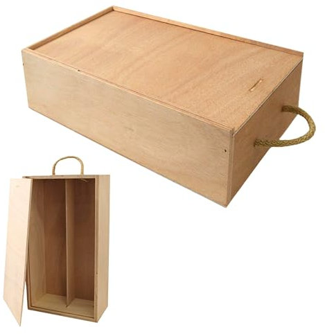 Espirito Rebelde Weinkiste aus Holz, 185 x 100 x 345 mm (2 Flaschen) – Holzkiste, Weinkiste, Holzkiste, Geschenkbox, Flasche, Holzbox für Wein..