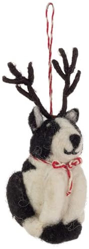 Boston International Felt Christmas Tree Ornament Winter Holiday Hanging Ornaments Decorations for Home, 4.5, Spotted Dog