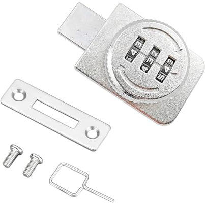 Ctyjia 1 PCS Cabinet Lock, 3-Digit Password Glass Lock, Password Locks for Glass One-Way Door, Suitable for Display Cabinet, Wine Cabinet, Glass Door