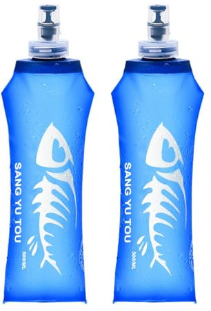 Gourde Souple Lot De 2 Bouteilles Pliables, 500ml Flasque Running Poche Hydaratation Réservoir Bouteille D'eau Pliable Soft Flask Gourde De Sport En Plein Air Pour Course À Pied Randonnée Cyclisme