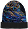 Beanie-Mütze mit Eulen-Motiv, Wintermütze, kaltes Wetter, Strickmütze, warm, lässig, für Damen und Herren, Blaue Eule, M
