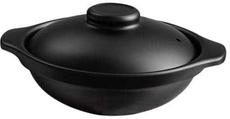 Cabilock Ceramic Kitchenware Heat-Resistant Casserole Pot Cooking Pot for Stewing Soup 1.3L for Daily Cooking