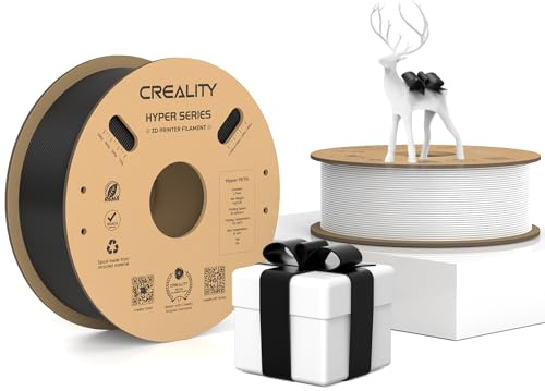 Creality Hyper PETG Filament, Schwarz+Weiß Filament 1.75mm Hyper PETG 2KG, 3D Drucker Filament PETG Maßgenauigkeit +/- 0.03mm, 3D Druck Materialien für die meisten 3D Drucker